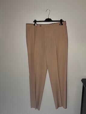 Men's Barry Bricken Pleated Dress Pants Khaki Size Large
